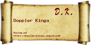 Doppler Kinga névjegykártya
